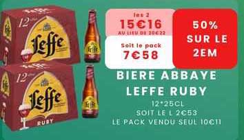 Bière Abbaye Leffe Ruby