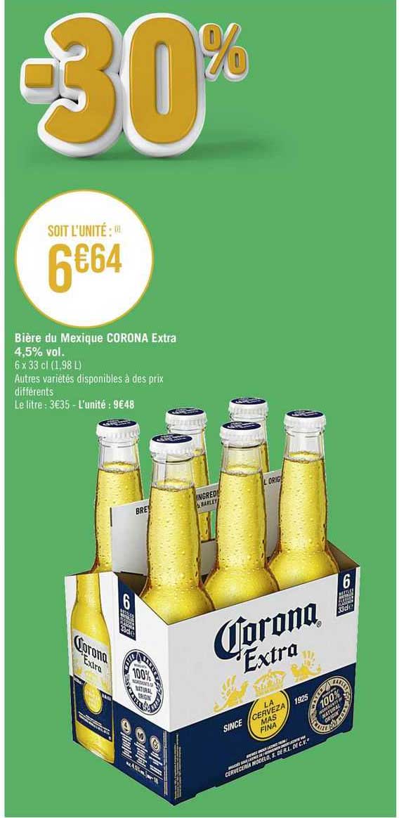 bière de mexique corona extra 4,5% vol.