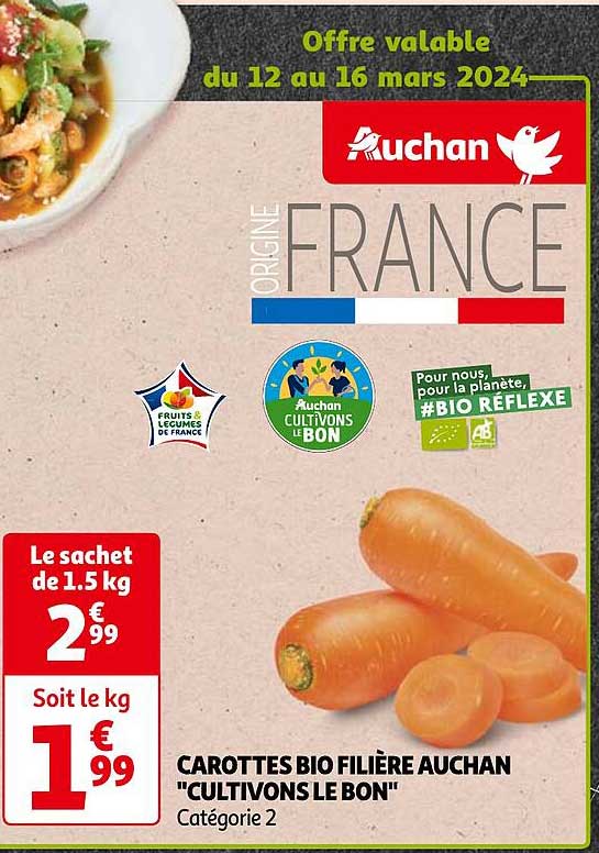 carottes bio filière auchan "cultivons le bon"