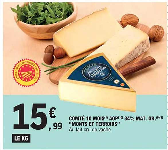comté 10 mois aop 34% mat. gr. "monts et terroirs"