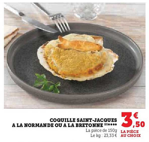 coquille saint-jacques à la normande ou à la bretonne