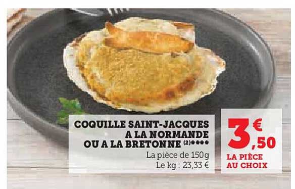 Coquille Saint-jacques à La Normande Ou à La Bretonne