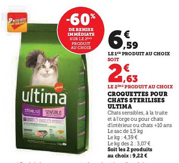 Croquettes Pour Chats Stérilisés Ultima