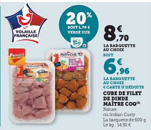 cube de filet de dinde maître coq