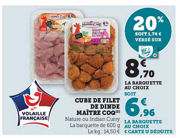 cube de filet de dinde maître coq