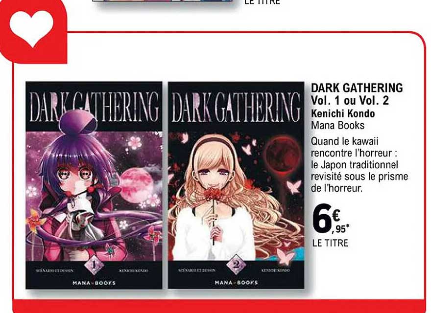 dark gathering vol. 1 ou vol. 2 kenichi kondo - mana books
