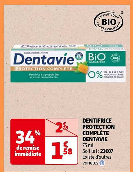 Dentifrice Protection Complète Dentavie