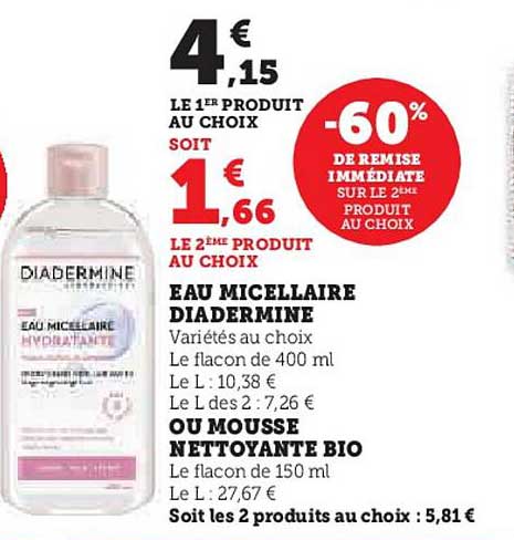 Eau Micellaire Diadermine Ou Mousse Nettoyante Bio
