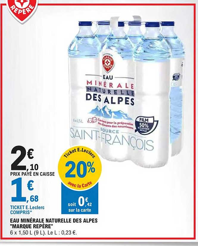 eau minérale naturelle des alpes "marque repère"