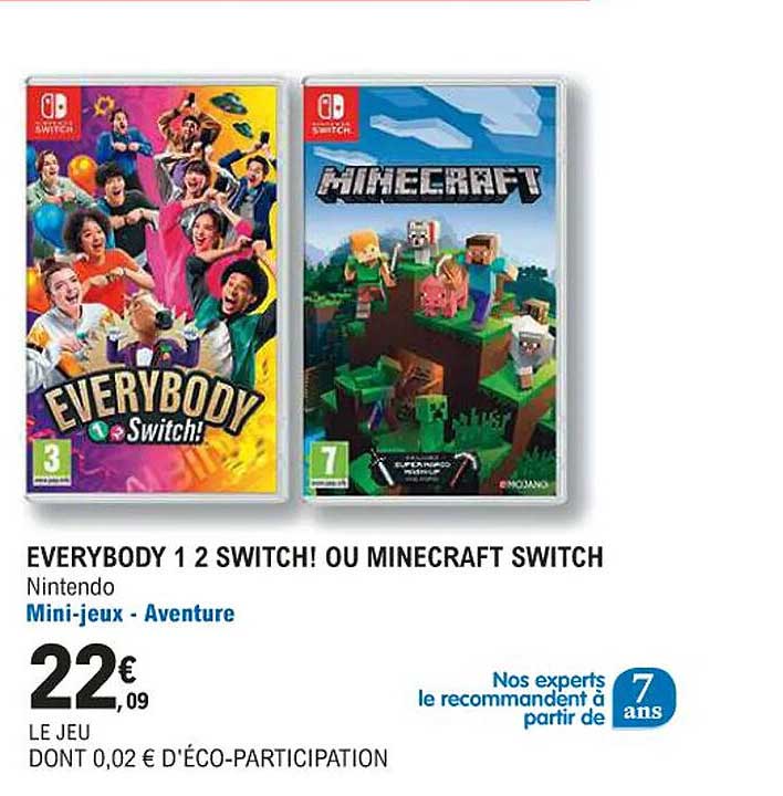 everybody 1 2 switch! ou minecraft switch - nintendo