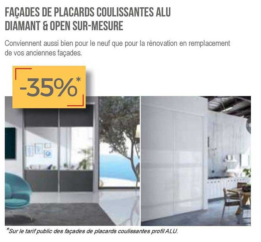 façades de placards coulissantes alu diamant & open sur-mesure