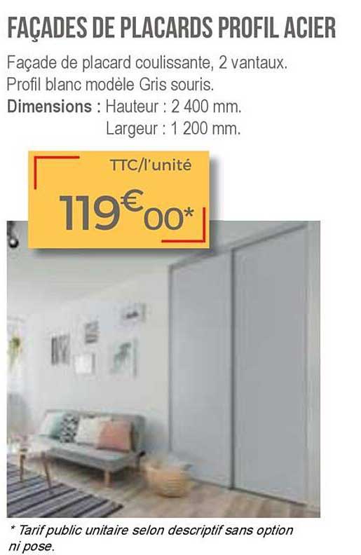 façades de placards profil acier