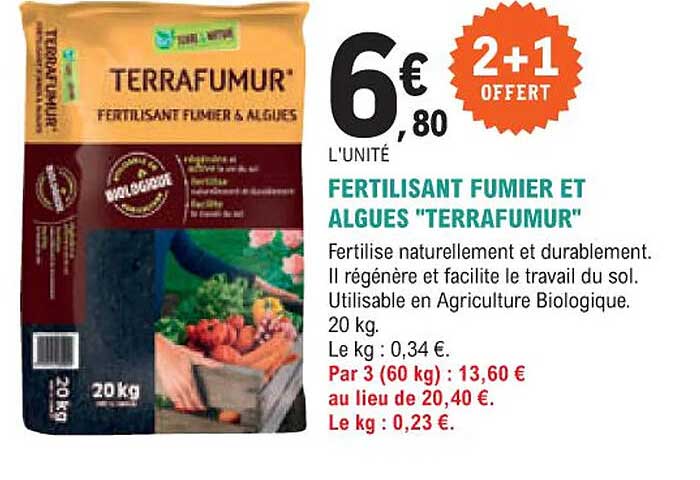 fertilisant fumier et algues "terrafumur"