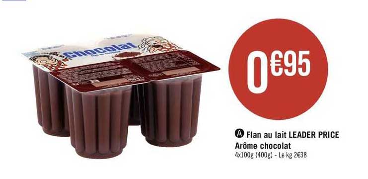 flan au lait leader price arôme chocolat