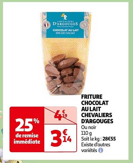 friture chocolat au lait chevaliers d'argouges