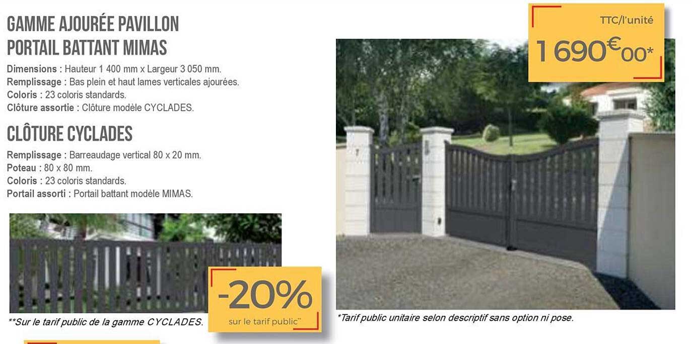 gamme ajourée pavillon portail battant mimas