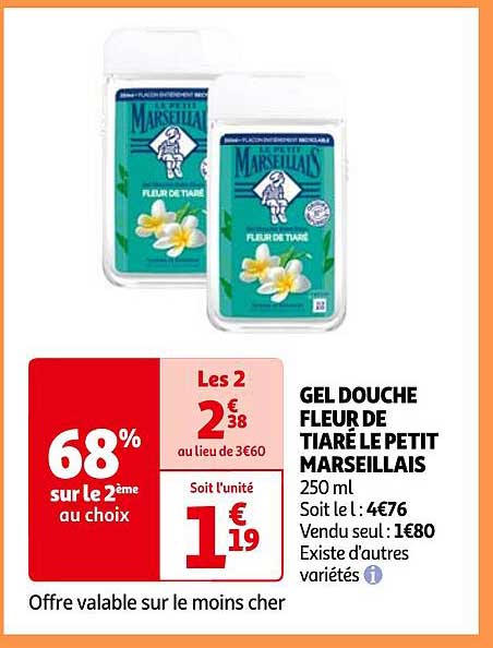 gel douche fleur de tiaré le petit marseillais