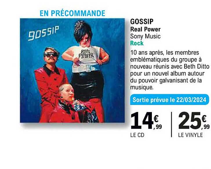 gossip real power - sony music - rock