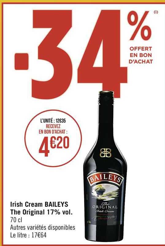 irish cream baileys the original 17% vol.