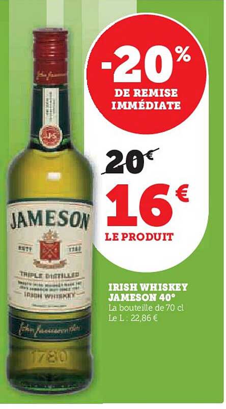 Irish Whiskey Jameson 40°