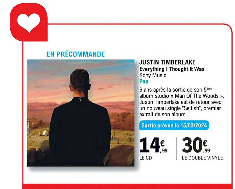 justin timberlake - everything i thought it was - sony music - pop