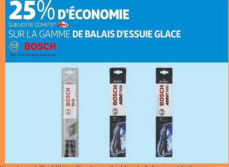la gamme de balais d'essuie glace bosch