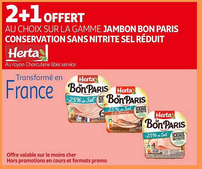la gamme jambon bon paris conservation sans nitrite sel réduit herta