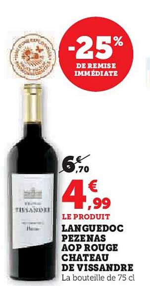 languedoc pezenas aop rouge château de vissandre