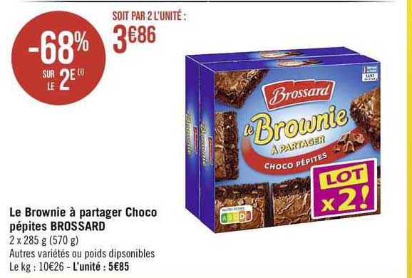 le brownie à partager choco pépites brossard
