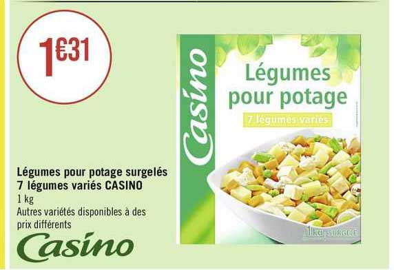 légumes pour potage surgelés 7 légumes varié casino