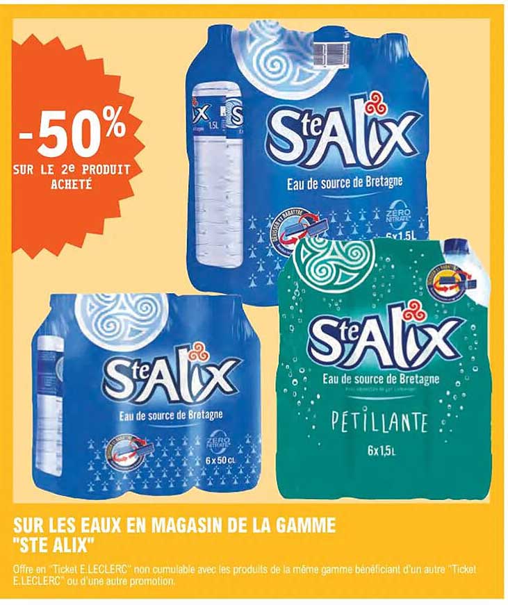 Les Eaux En Magasin De La Gamme "ste Alix"