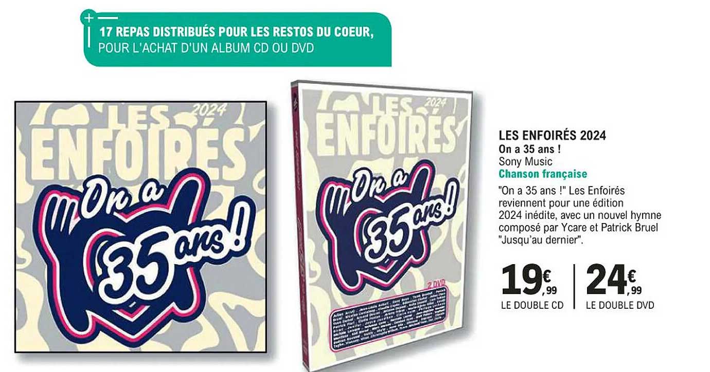 les enfoirés 2024 - on a 35 ans ! - sony music - chanson française