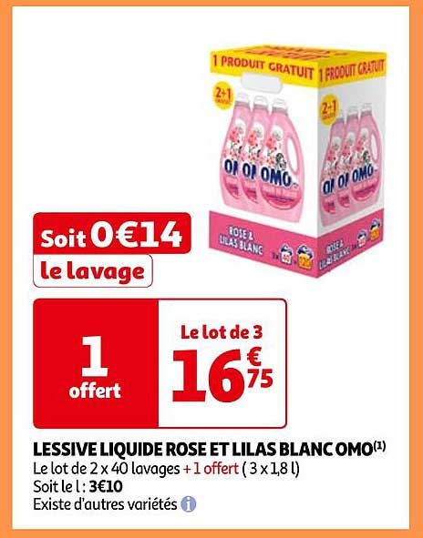 Lessive Liquide Rose Et Lilas Blanc Omo