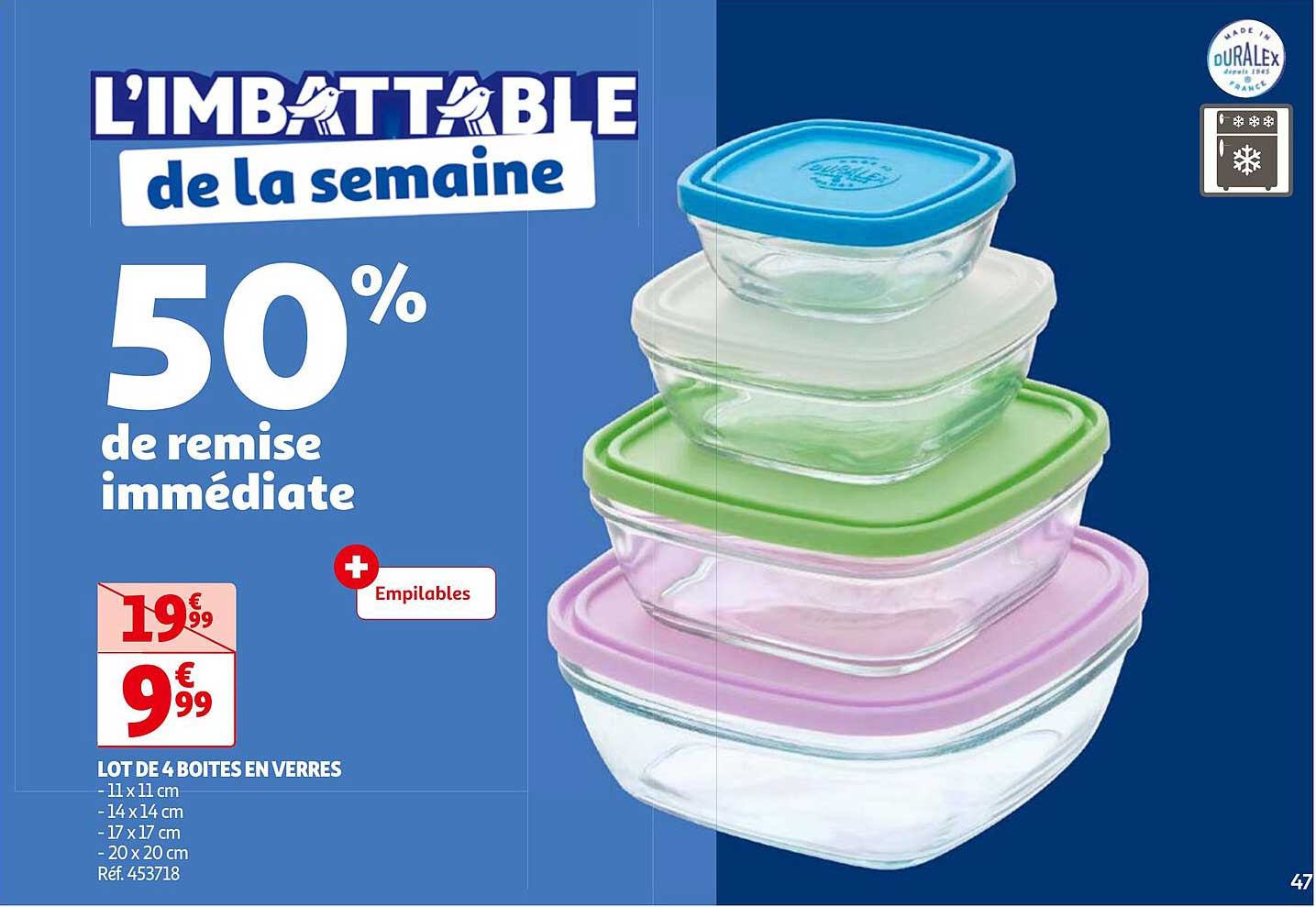 Lot De 4 Boîtes En Verres