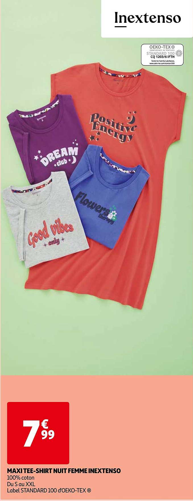 maxi tee-shirt nuit femme inextenso