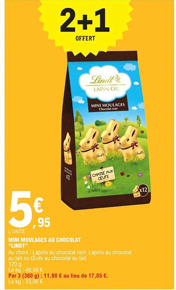 mini moulages au chocolat "lindt"