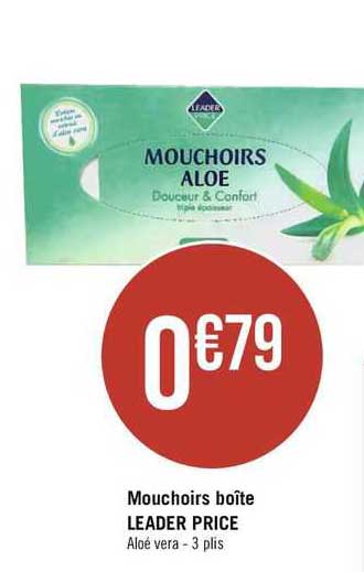mouchoirs boîte leader price