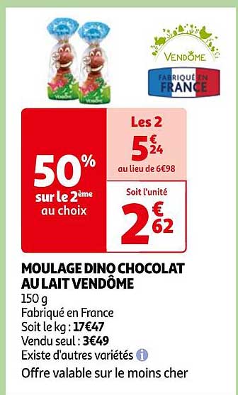 moulage dino chocolat au lait vendôme