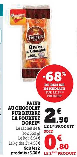 pains au chocolat pur beurre la fournée dorée