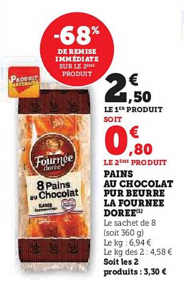 pains au chocolat pur beurre la fournée dorée