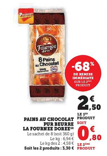 pains au chocolat pur beurre la fournée dorée