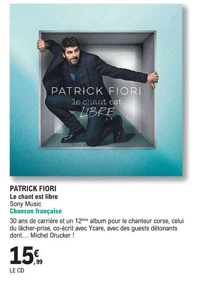 patrick fiori - le chat est libre - sony music - chanson française