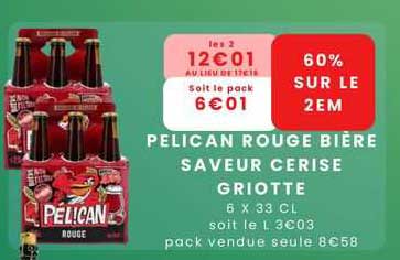 Pelican Rouge Bière Saveur Cerise Griotte