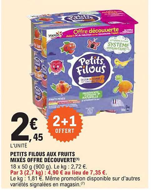 Petits Filous Aux Fruits Mixés Offre Découverte