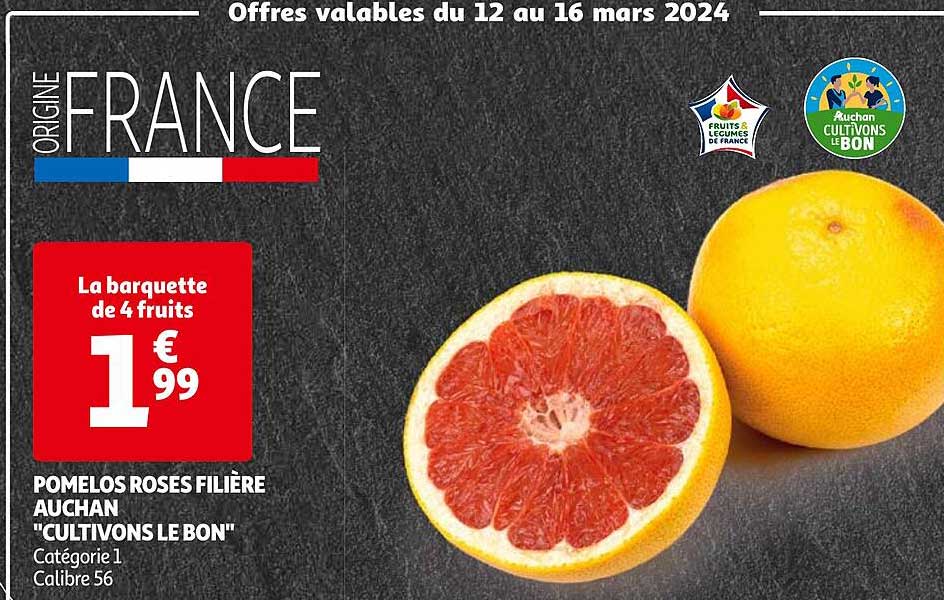 pomelos roses filière auchan "cultivons le bon"