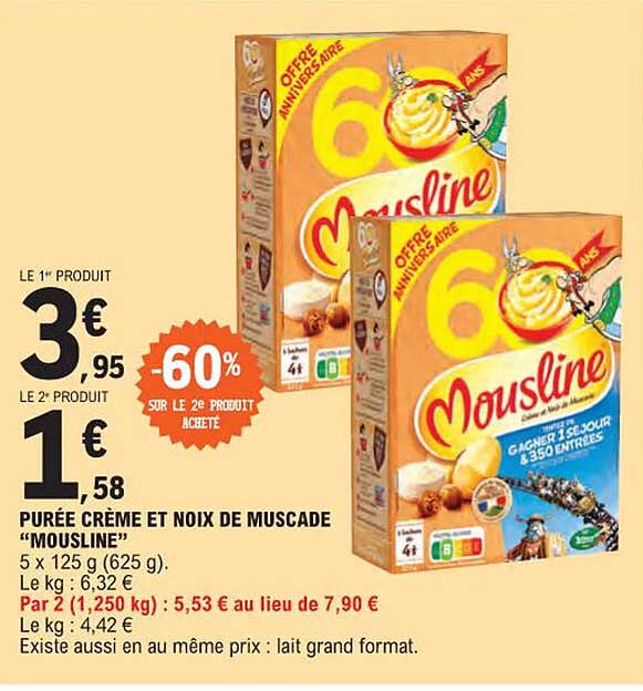 purée crème et noix de muscade "mousline"