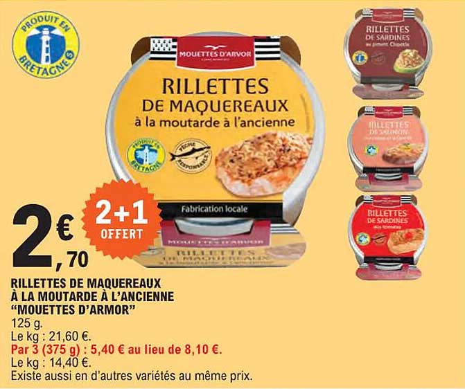 rillettes de maquereaux à la moutarde à l'ancienne "mouettes d'armor"