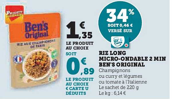riz long micro-ondable 2 min ben's original