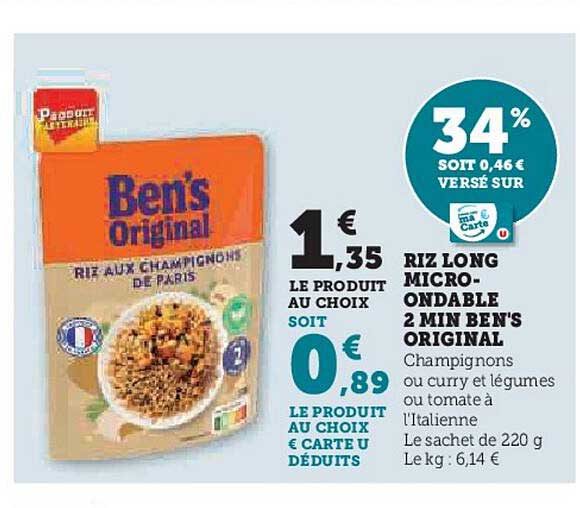riz long micro-ondable 2 min ben's original