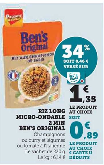 riz long micro-ondable 2 min ben's original